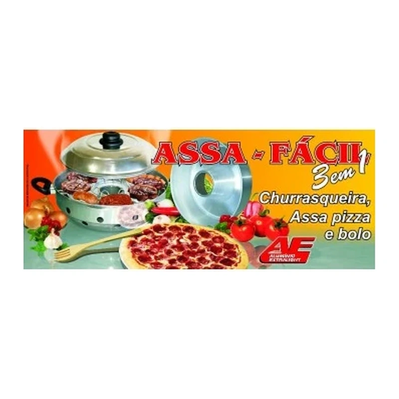 Assa Fácil 3 Em 1 - Churrasqueira - Bolo - Pizza